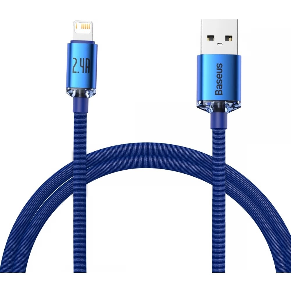 Datový kabel  Baseus CAJY000003 Crystal Shine Series USB - Lightning 20W 1,2m, modrá
