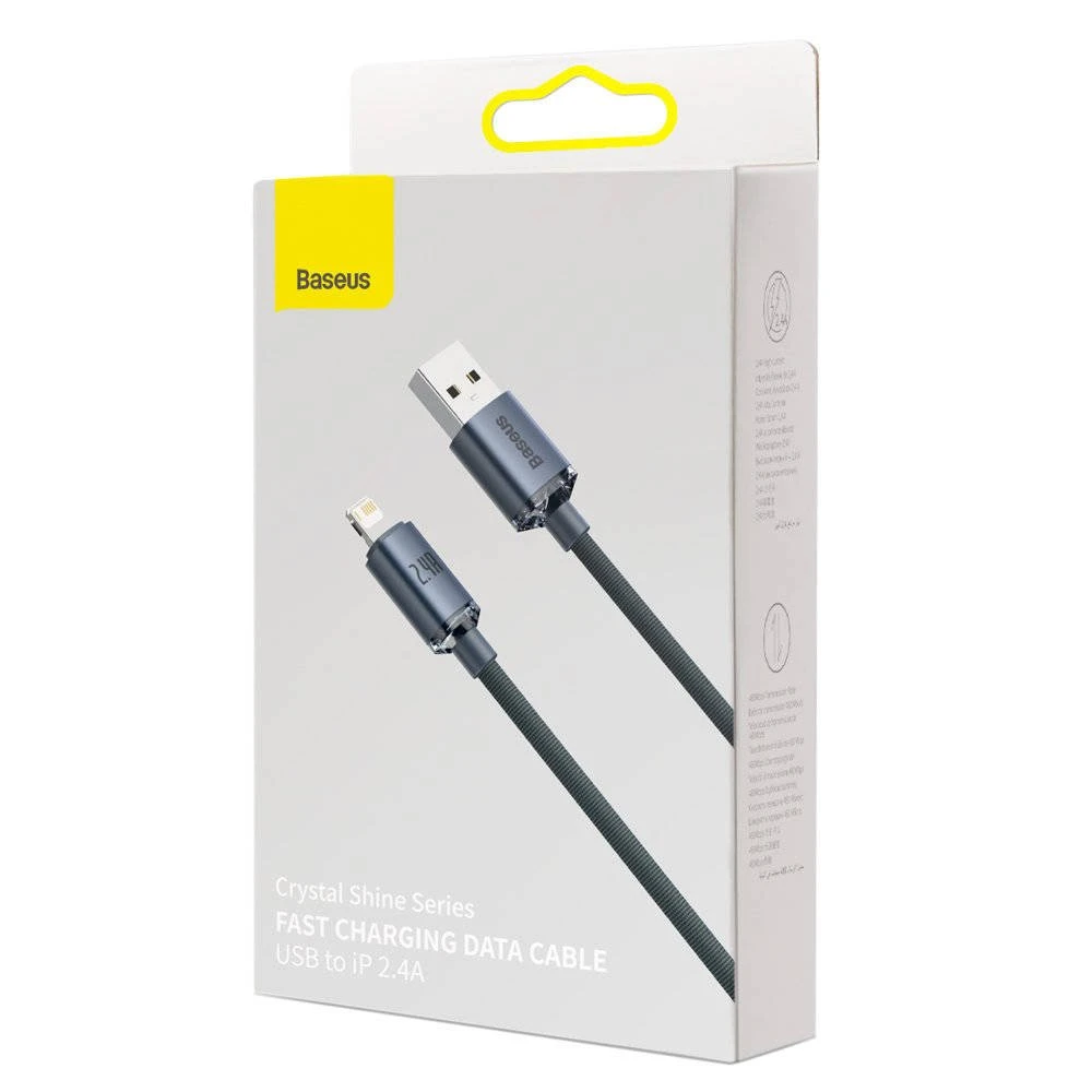 Datový kabel Baseus CAJY000001 Crystal Shine Series USB - Lightning 20W 1,2m, černá