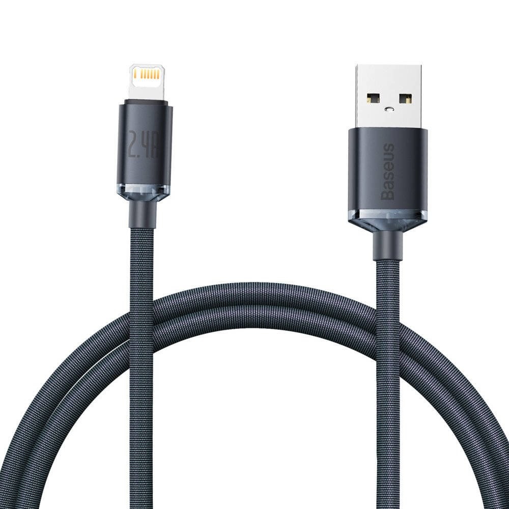 Datový kabel Baseus CAJY000001 Crystal Shine Series USB - Lightning 20W 1,2m, černá
