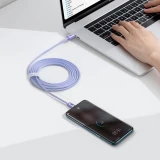 Datový kabel Baseus CAJY000705 Crystal Shine Series USB-C - USB-C 100W 2m, fialová