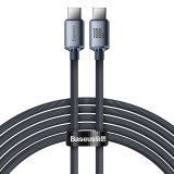 Datový kabel Baseus CAJY000701 Crystal Shine Series USB-C - USB-C 100W 2m, černá