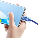 Datový kabel Baseus CAJY000503 Crystal Shine Series USB - USB-C 100W 2m, modrá