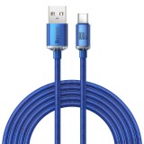 Datový kabel Baseus CAJY000503 Crystal Shine Series USB - USB-C 100W 2m, modrá