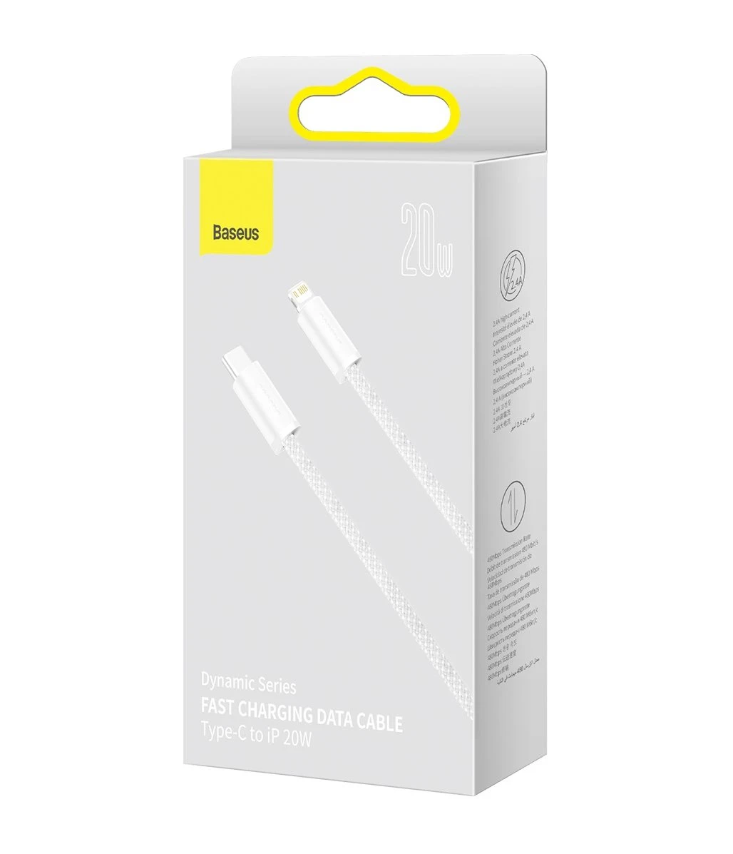 Kabel Baseus CALD000102 Dynamic Series USB-C to Lightning 20W 2m, bílá