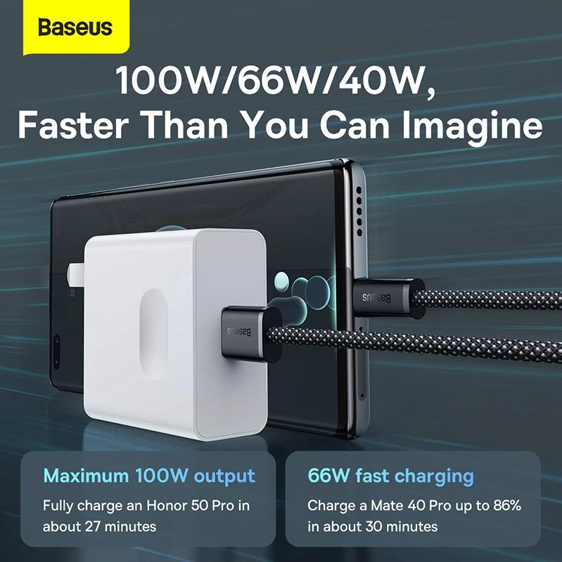 Datový kabel Baseus CALD000616 Dynamic Series Fast Charging USB - USB-C 100W 1m, šedá