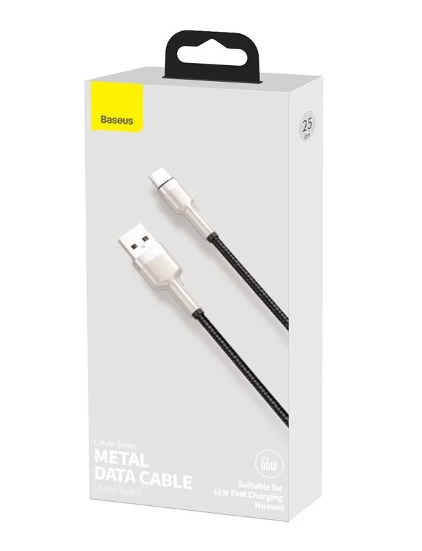 Datový kabel Baseus CAKF000001 Cafule USB-USB-C 66W 0,25m, černá
