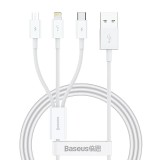 Datový kabel Baseus Superior Series Fast Charging USB-A - USB-C/microUSB/Lightning 3.5A 1m Stellar, bílá