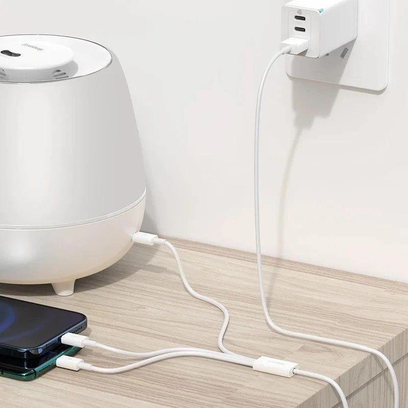 Datový kabel Baseus Superior Series Fast Charging USB-A - USB-C/microUSB/Lightning 3.5A 1m Stellar, bílá