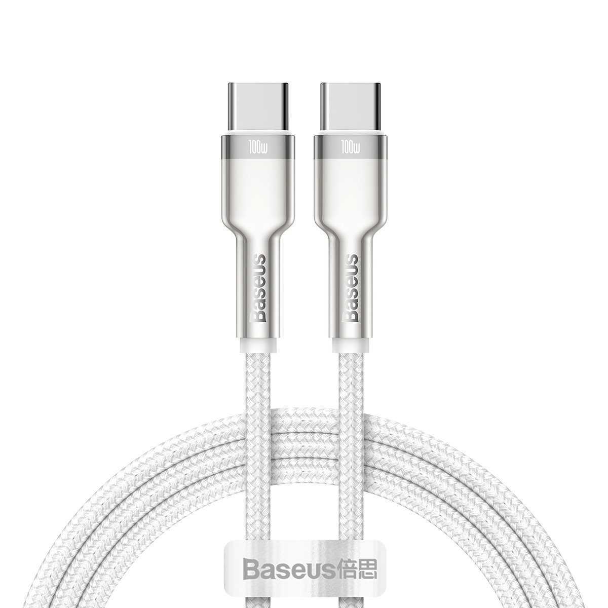 Datový kabel Baseus Cafule Metal Series USB-C - USB-C 100W 1m, bílá