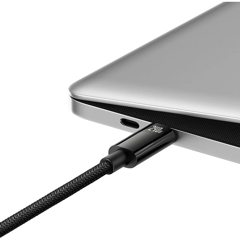 Datový kabel Baseus CAWJ040101 Tungsten Gold Fast Charging USB-C - USB-C 240W 2m, černá