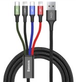 Kabel Baseus CA1T4-A01 Fast 4in1 2x Lightning, USB-C, MicroUSB 3.5A 1.2m, černá