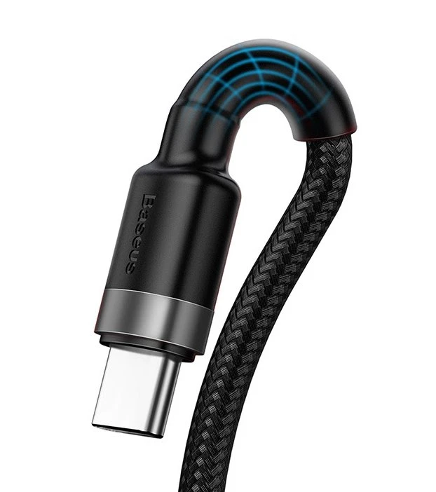 Datový kabel Baseus CATKLF-PG1 Cafule Quick Charging USB Double Sided to USB 40W 1m, šedá/černá