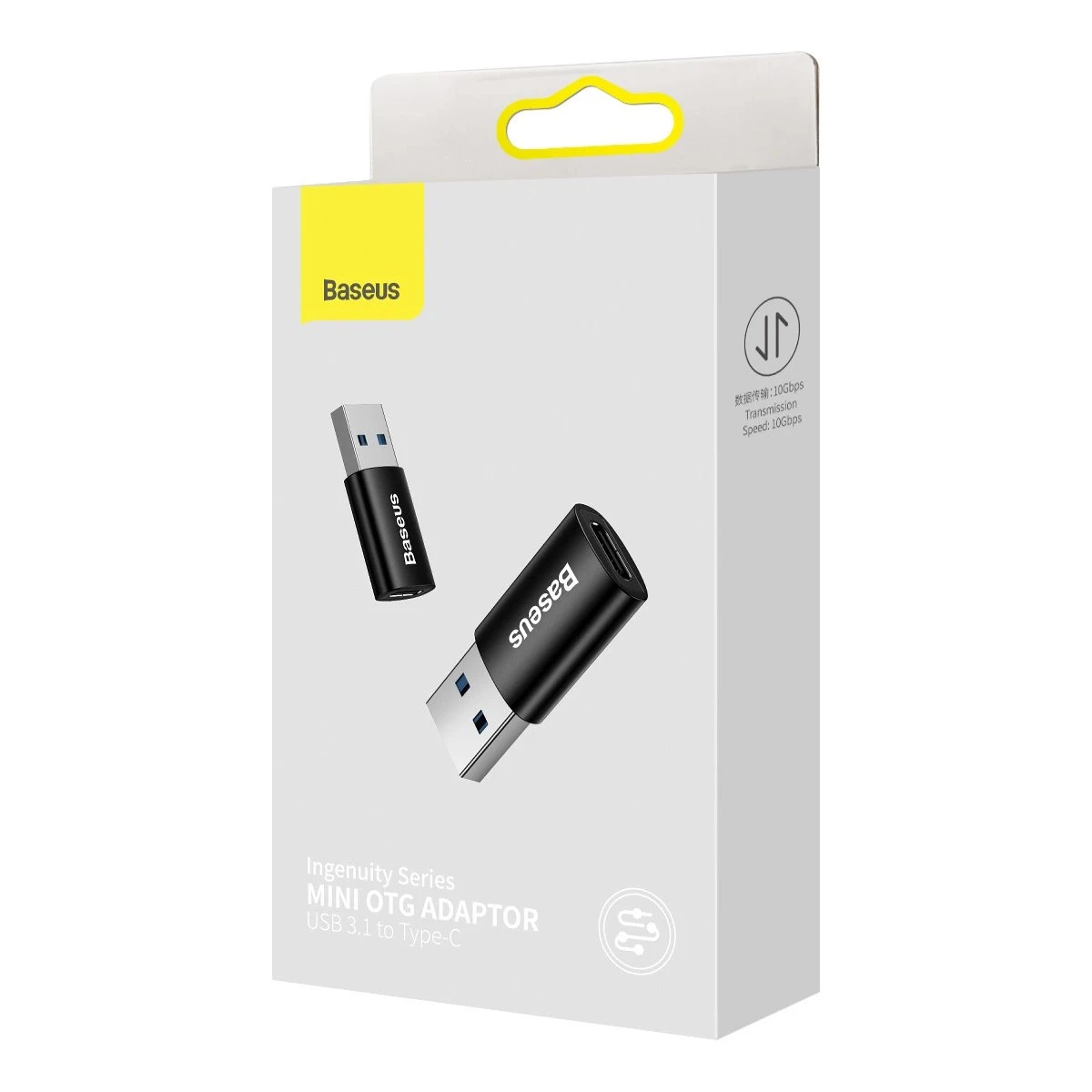 Adaptér Baseus Ingenuity Mini OTG z USB-C na USB-A, černá