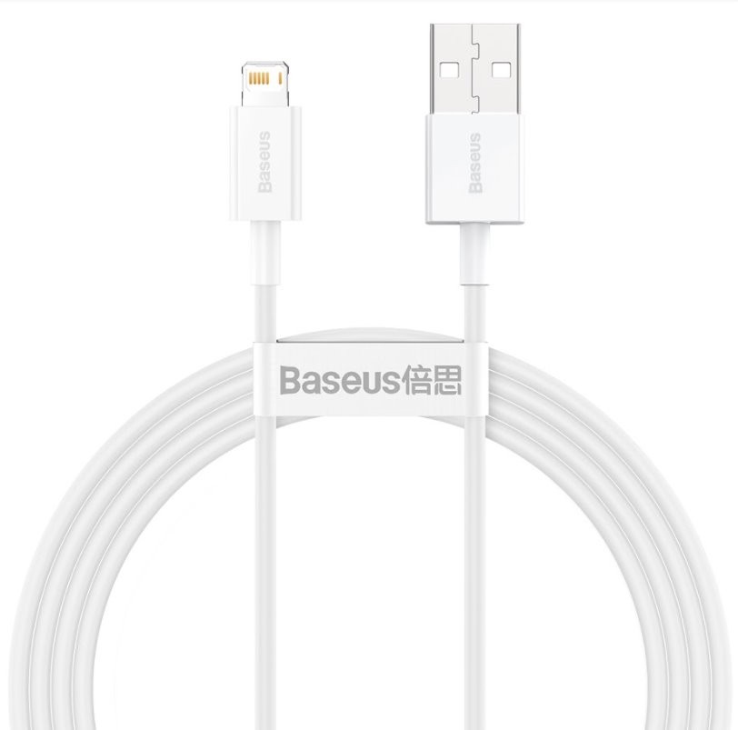 Kabel Baseus CALYS-B02 Superior Fast Charging Lightning 2.4A 1.5m, bílá