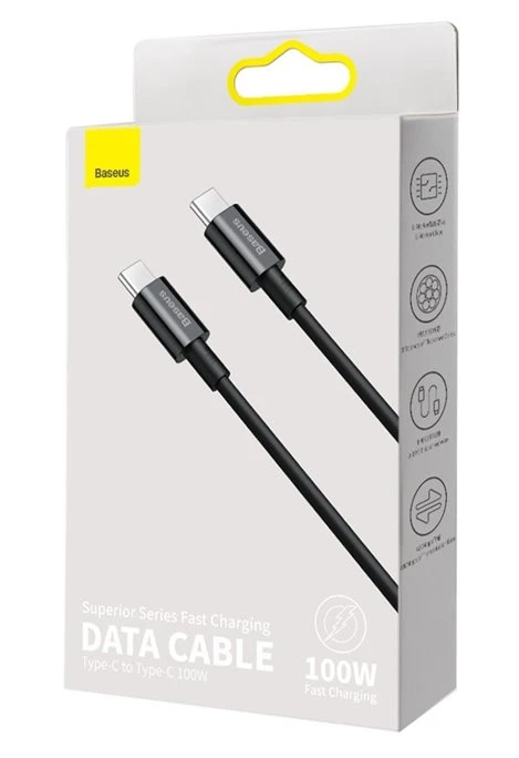 Datový kabel Baseus CATYS-C01 Superior Fast Charging USB-C - USB-C 100W 2m, černá