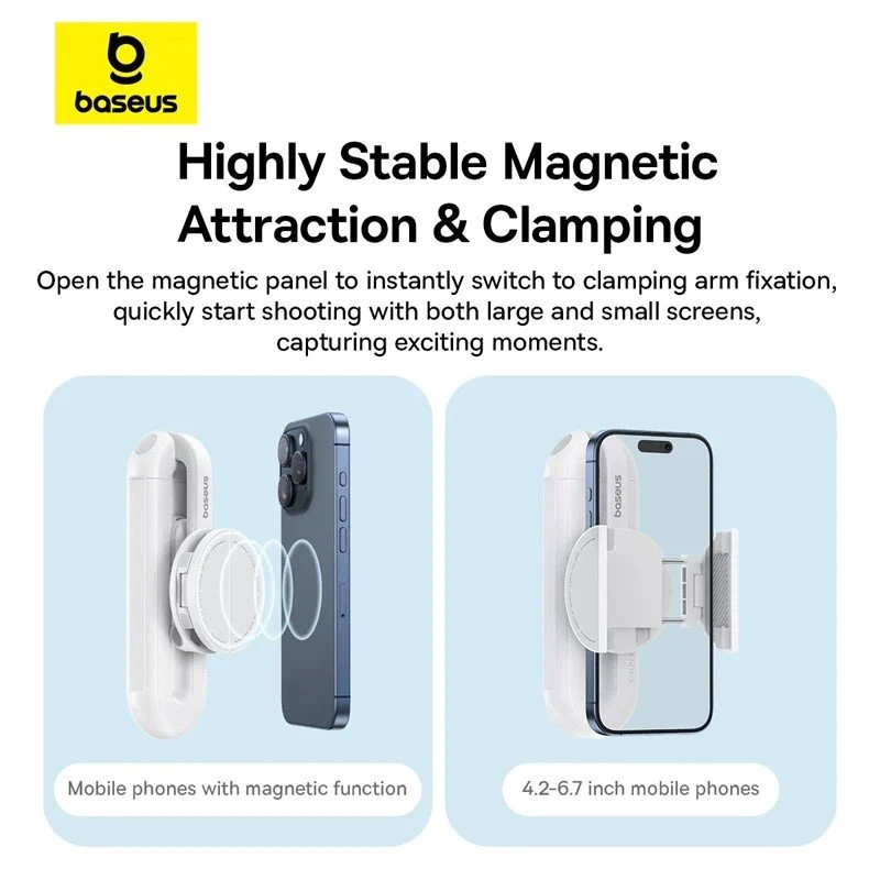 Baseus TechShot Series Dual-Support Selfie Stick Moon, bílá