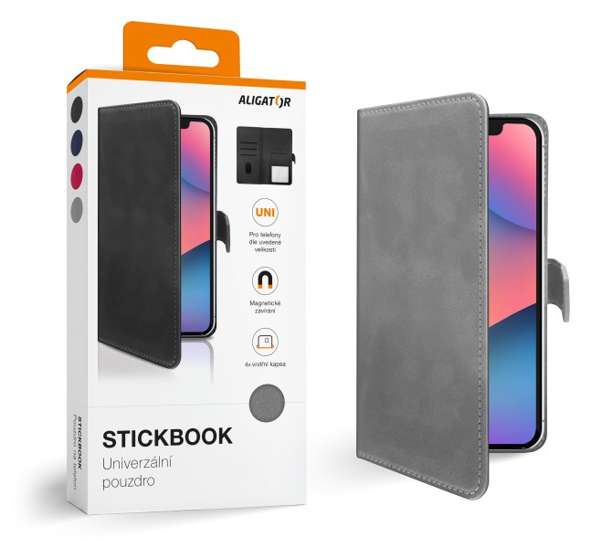 Pouzdro ALIGATOR Stickbook vel.L, šedá