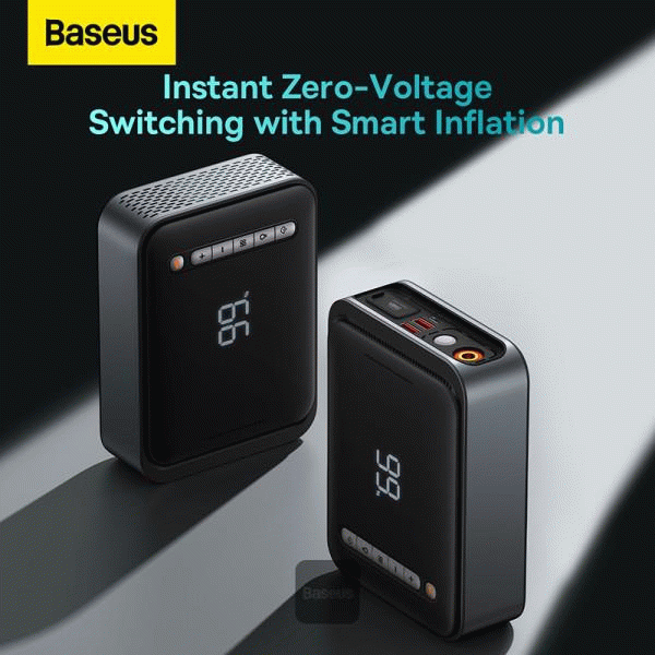 Powerbanka Baseus Super Energy 8000mAh, se startovacími kabely a kompresorem, černá