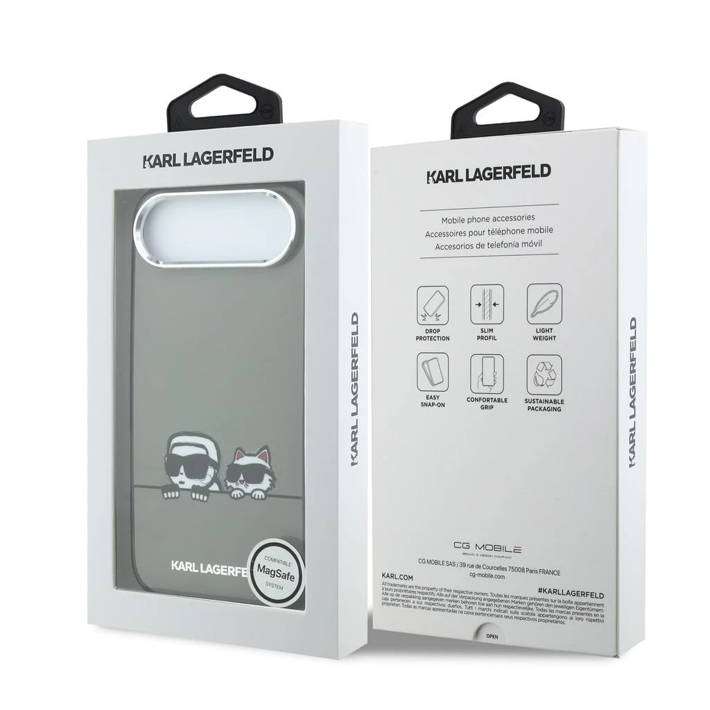 Karl Lagerfeld IML K&CH Heads Logo MagSafe Zadní Kryt pro iPhone Air Black