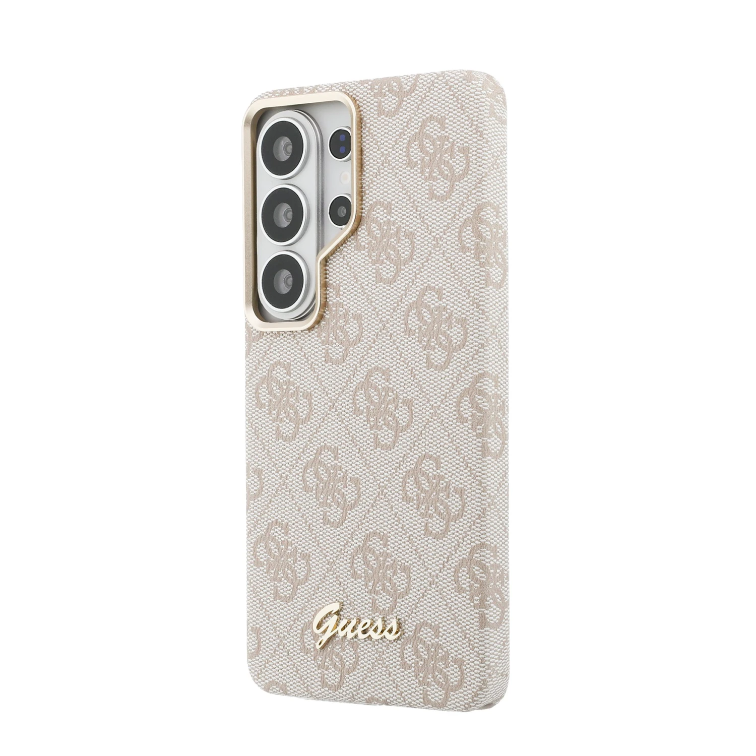 Guess PU 4G Script Metal Logo Magnetic Zadní Kryt pro Samsung Galaxy S26 Ultra Pink
