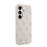 Guess PU 4G Script Metal Logo Magnetic Zadní Kryt pro Samsung Galaxy S26 Pink