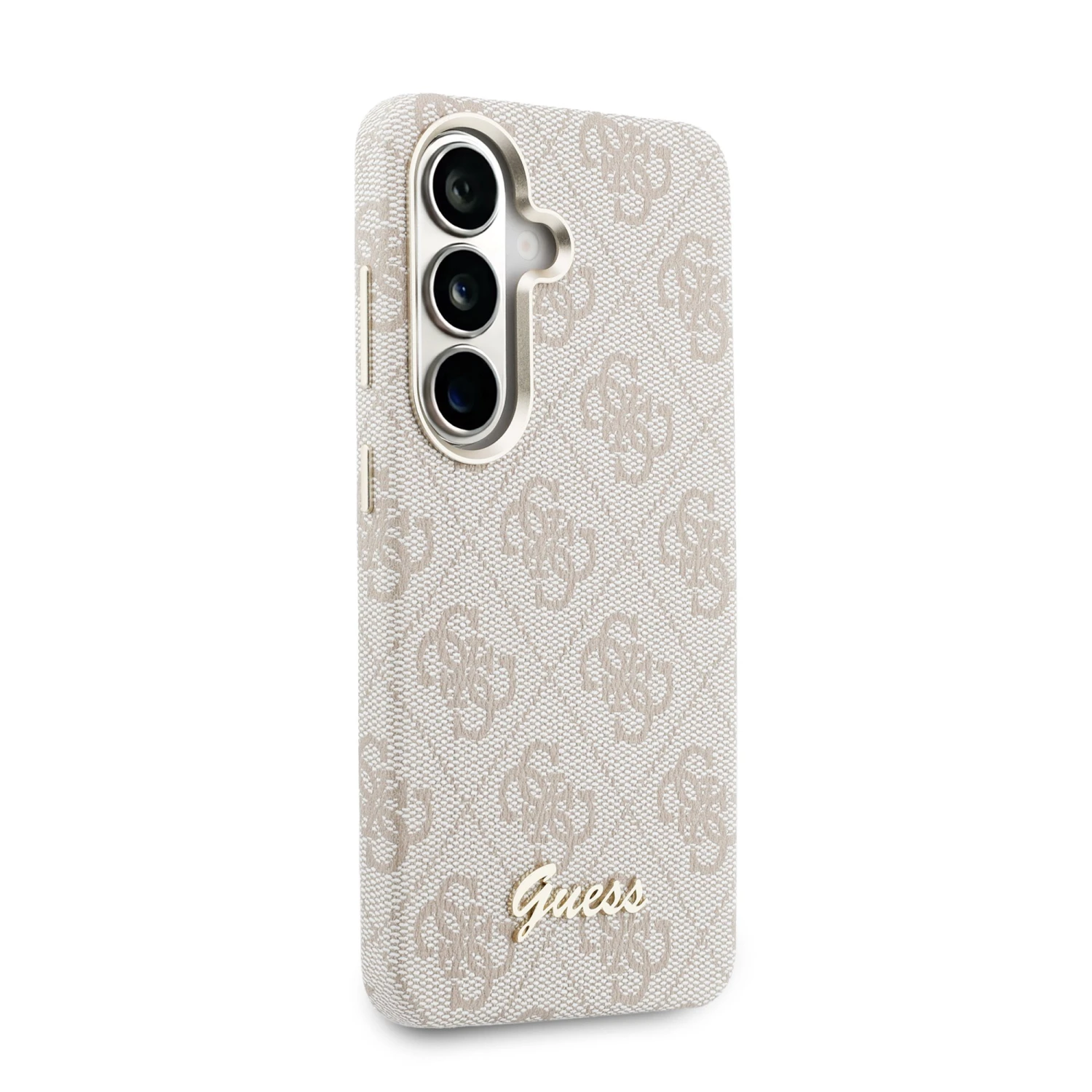 Guess PU 4G Script Metal Logo Magnetic Zadní Kryt pro Samsung Galaxy S26 Pink