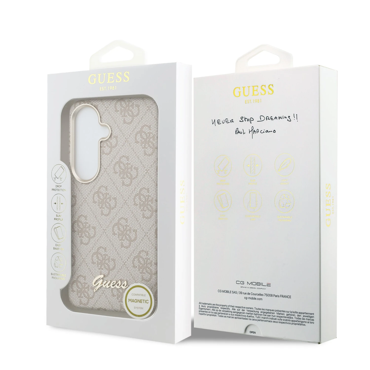Guess PU 4G Script Metal Logo Magnetic Zadní Kryt pro Samsung Galaxy S26 Pink