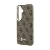 Guess PU 4G Script Metal Logo Magnetic Zadní Kryt pro Samsung Galaxy S26 Brown