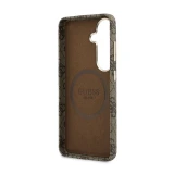 Guess PU 4G Script Metal Logo Magnetic Zadní Kryt pro Samsung Galaxy S26 Brown