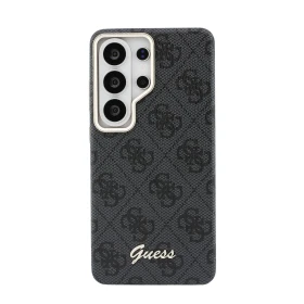 Zadní kryt Guess PU 4G Script Metal Logo Magnetic pro Samsung Galaxy S26 Ultra, černá