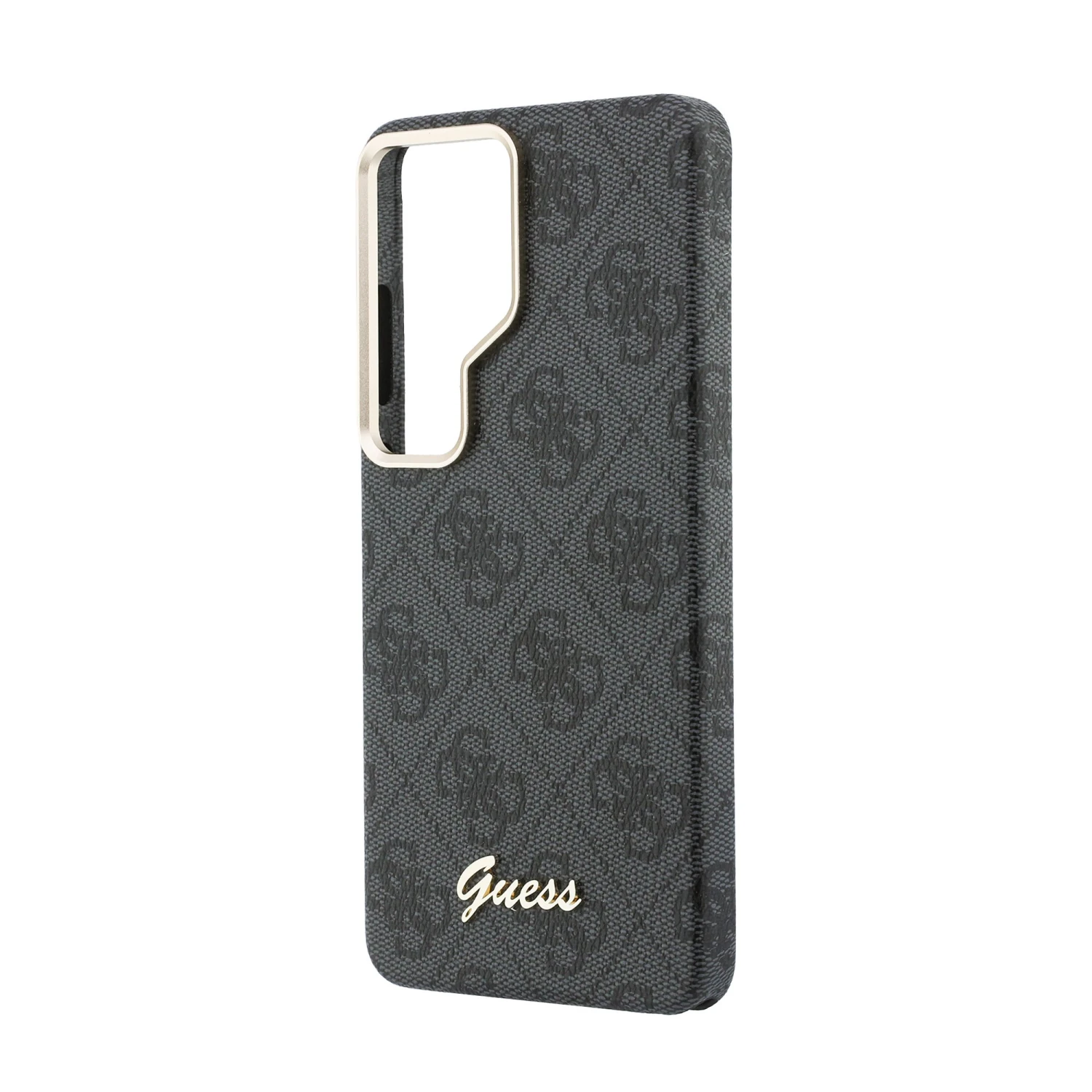 Guess PU 4G Script Metal Logo Magnetic Zadní Kryt pro Samsung Galaxy S26 Ultra Black