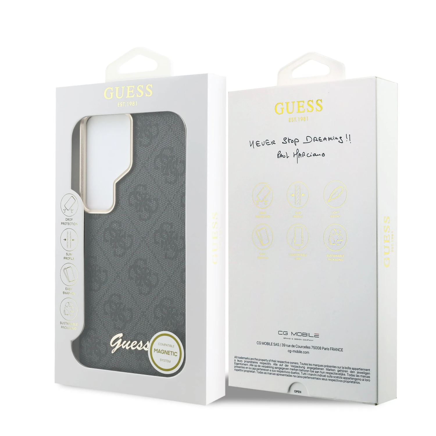 Guess PU 4G Script Metal Logo Magnetic Zadní Kryt pro Samsung Galaxy S26 Ultra Black