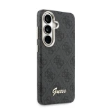 Guess PU 4G Script Metal Logo Magnetic Zadní Kryt pro Samsung Galaxy S26 Black