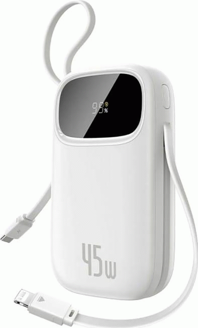 Powerbanka Baseus EnerFill FC31 Qpow 3 20000mAh, 45W, s kabelem USB-C a Lightning, bílá