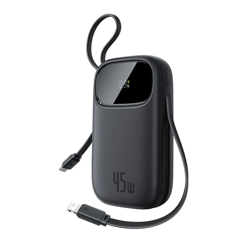 Powerbanka Baseus EnerFill FC31 Qpow 3 20000mAh, 45W, s kabelem USB-C a Lightning, černá