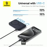Bezdrátová powerbanka Baseus PicoGo Qi2 5000mAh, 20W, černá