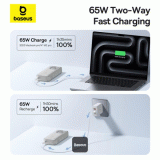 Powerbanka Baseus Free2Pull 20000mAh, 65W, s kabelem USB-C, šedá