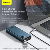 Powerbanka Baseus Adaman Metal 20000mAh, 65W, modrá