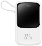 Powerbanka Baseus Qpow Pro 10000mAh, 22,5W, s kabelem USB-C, bílá