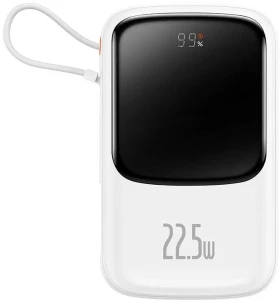 Powerbanka Baseus Qpow Pro 10000mAh, 22,5W, s kabelem USB-C, bílá