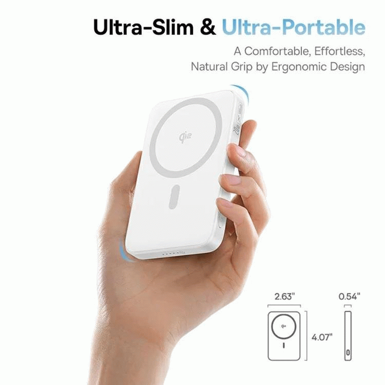 Bezdrátová powerbanka Baseus PicoGo Qi2 5000mAh, 20W, bílá