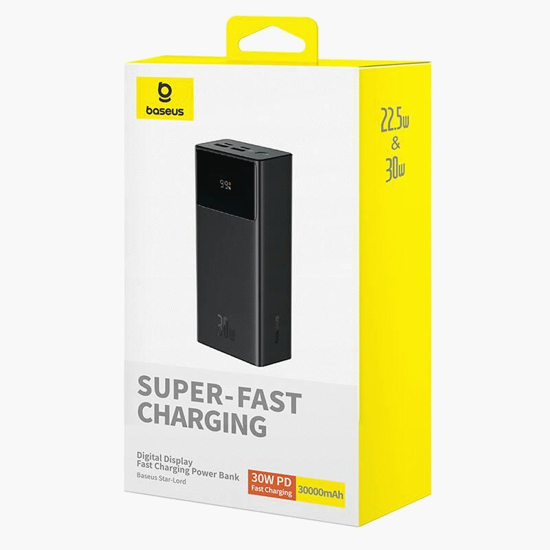 Powerbanka Baseus Star-Lord 30000mAh, 30W, černá