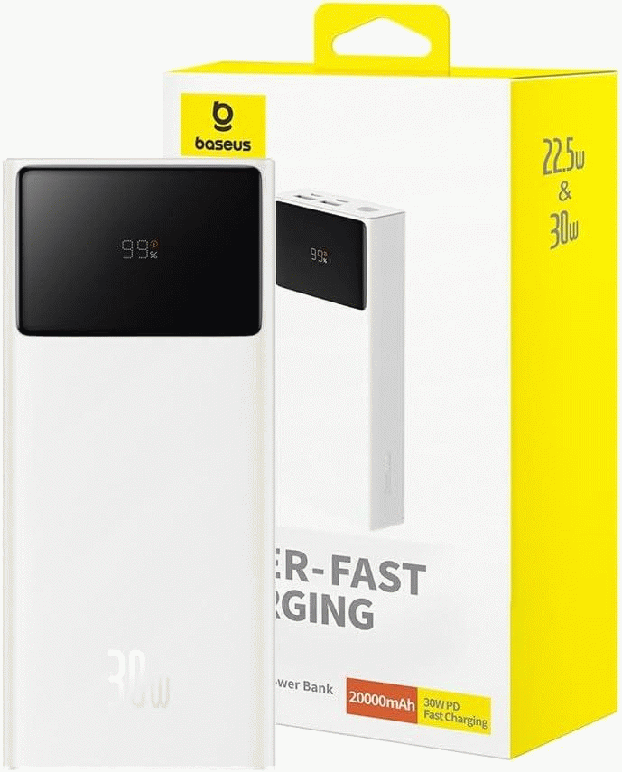 Powerbanka Baseus Star-Lord 20000mAh, 30W, bílá