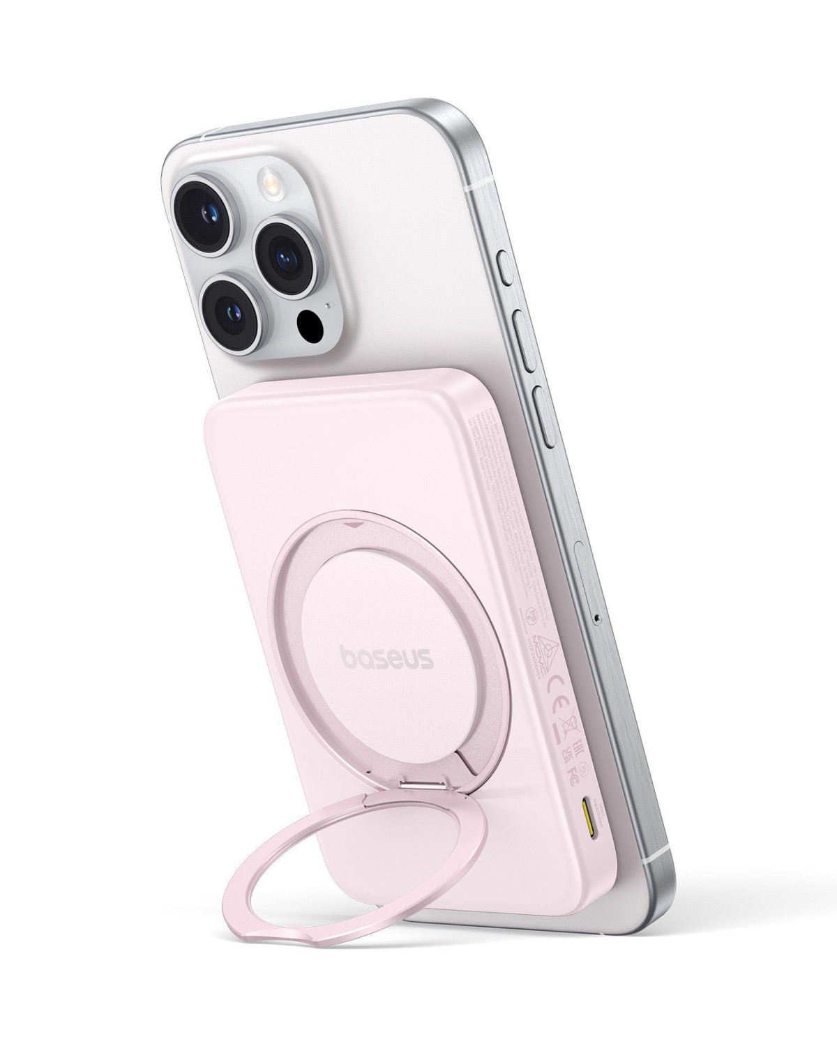 Bezdrátová powerbanka Baseus PicoGo Qi2 5000mAh, 20W, růžová