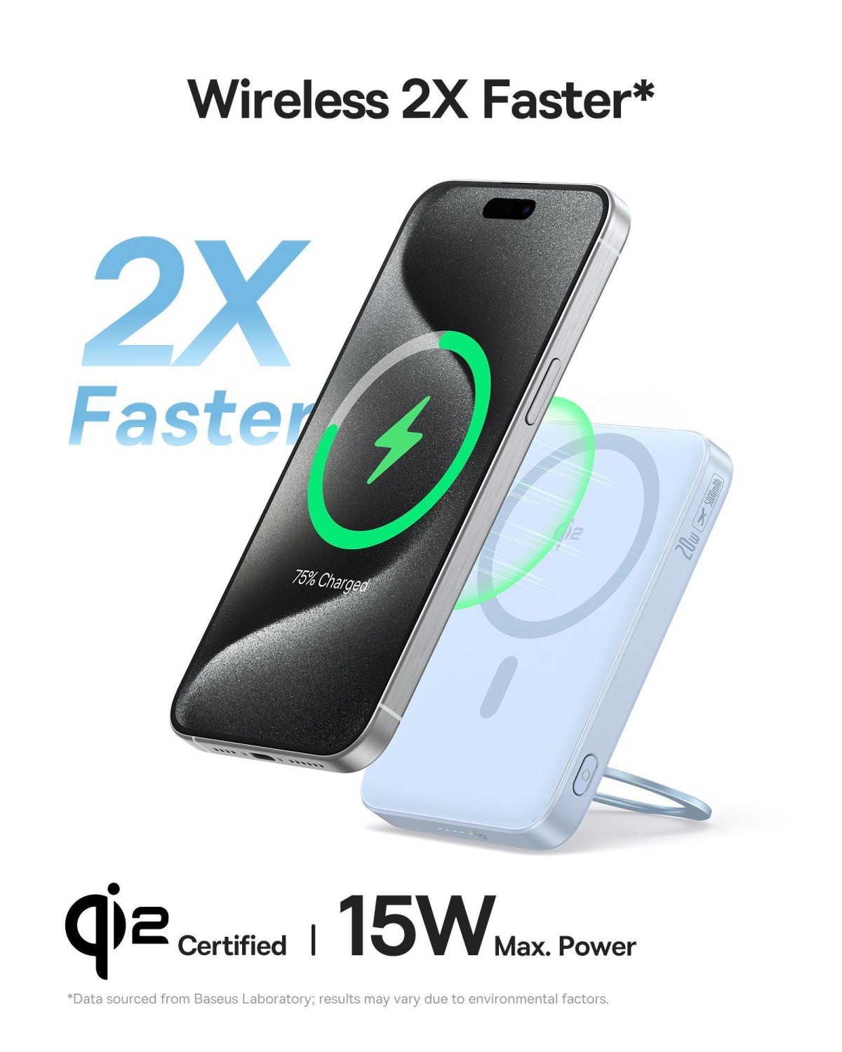 Bezdrátová powerbanka Baseus PicoGo Qi2 5000mAh, 20W, modrá