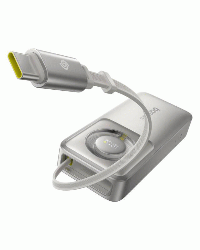 Powerbanka Baseus OS Free2Pull 10000mAh, 30W, s kabelem USB-C, šedá