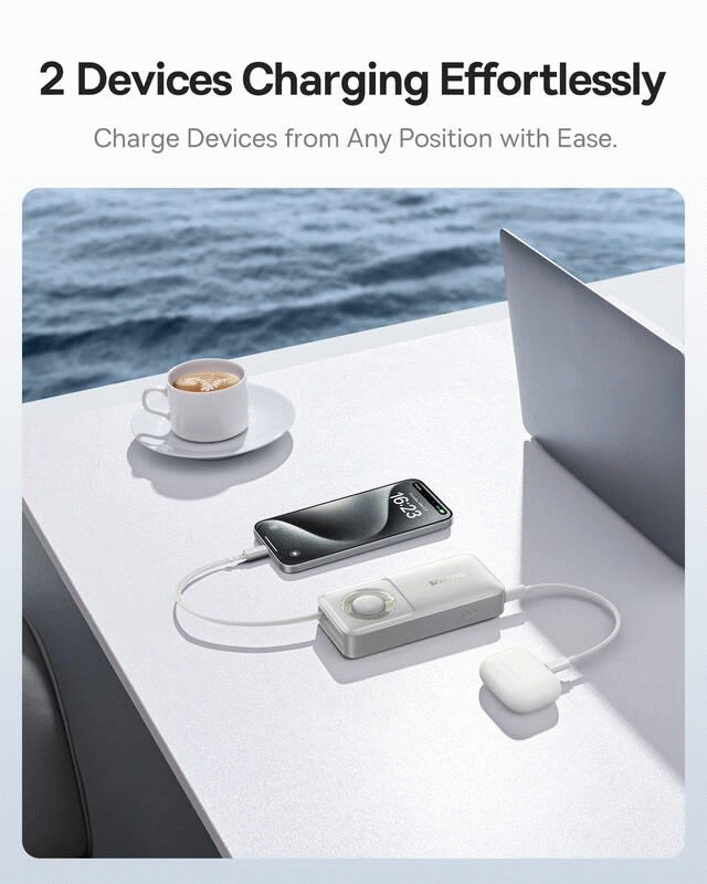 Powerbanka Baseus OS Free2Pull 10000mAh, 30W, s kabelem USB-C, šedá
