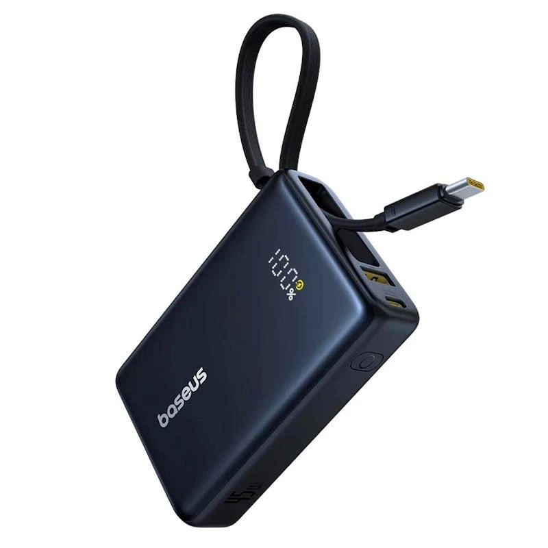 Powerbanka Baseus PicoGo 10000mAh, 45W, s kabelem USB-C, černá