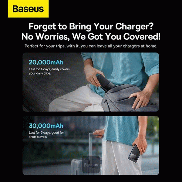 Powerbanka Baseus Star-Lord 30000mAh, 22,5W, černá
