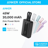 Powerbanka Anker Zolo 20000mAh, 45W s kabelem 2xUSB-C, černá